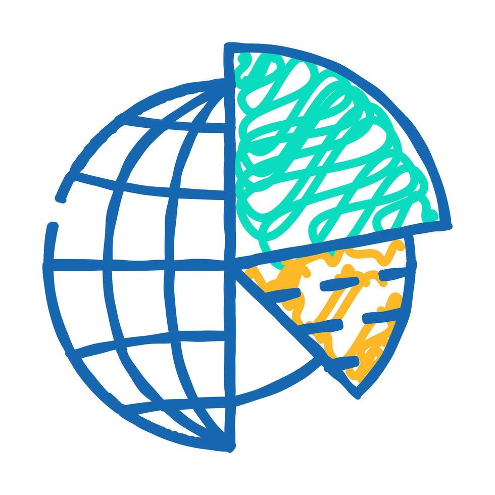analytics globalization icon doodle illustration vector