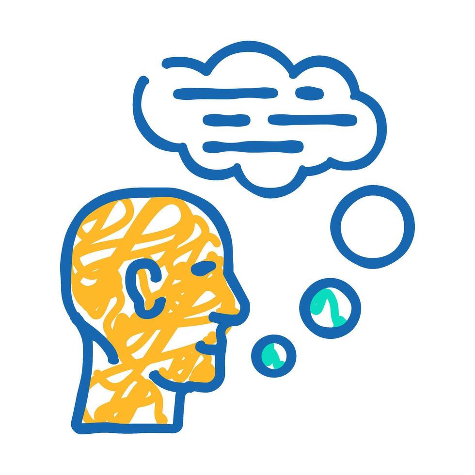 speaking human icon doodle illustration vector
