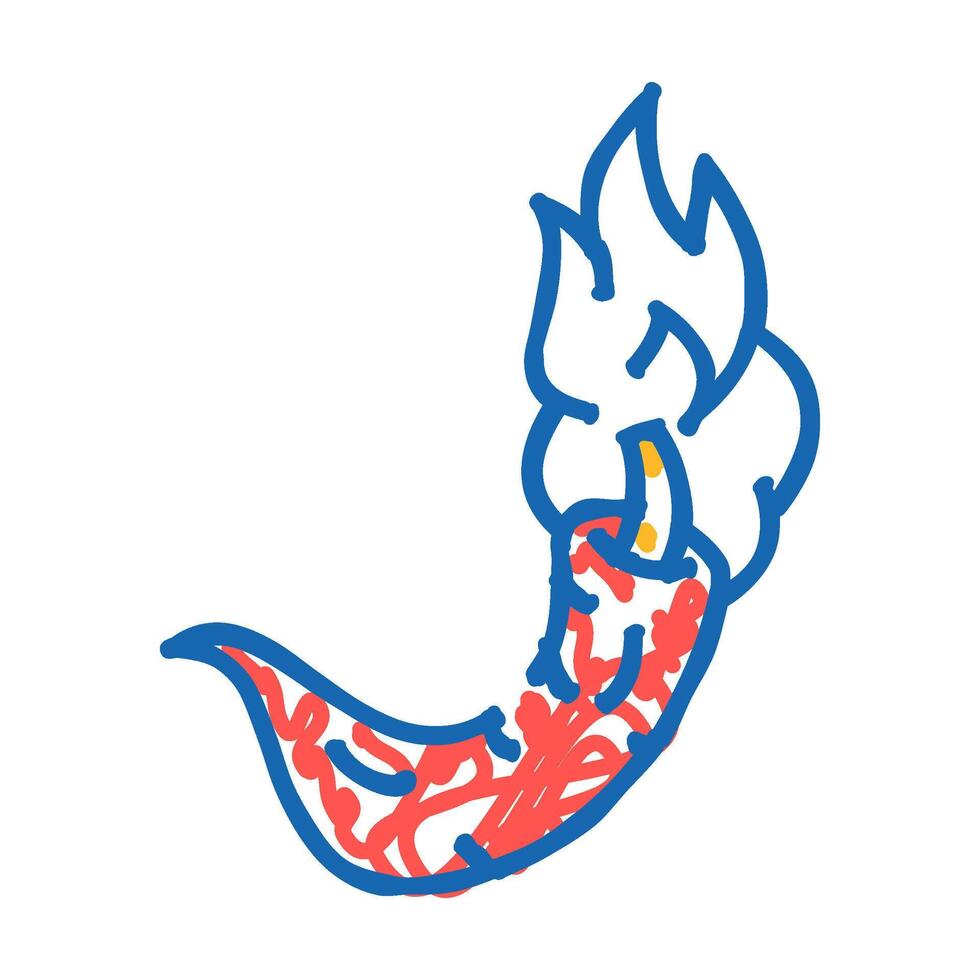 cayenne pepper burning vegetable icon doodle illustration vector