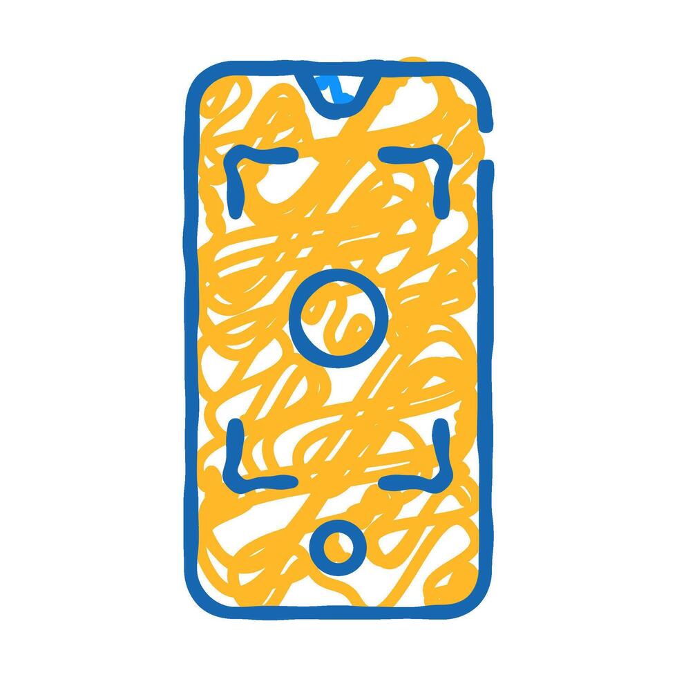 smartphone viewfinder icon doodle illustration vector
