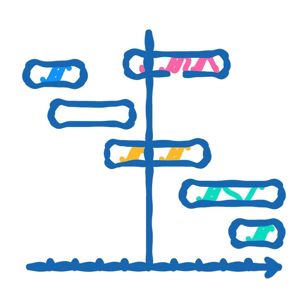 separation of tasks icon doodle illustration vector