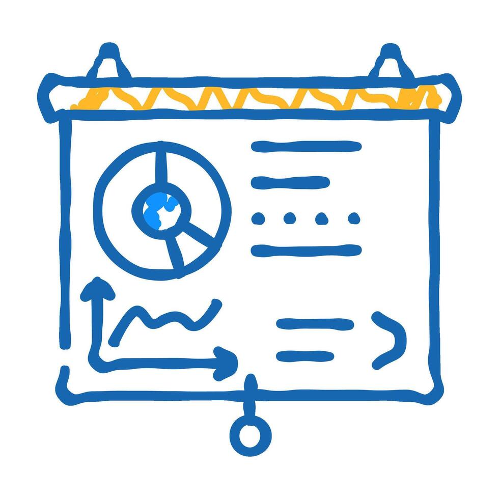 presentation of business strategy icon doodle illustration vector