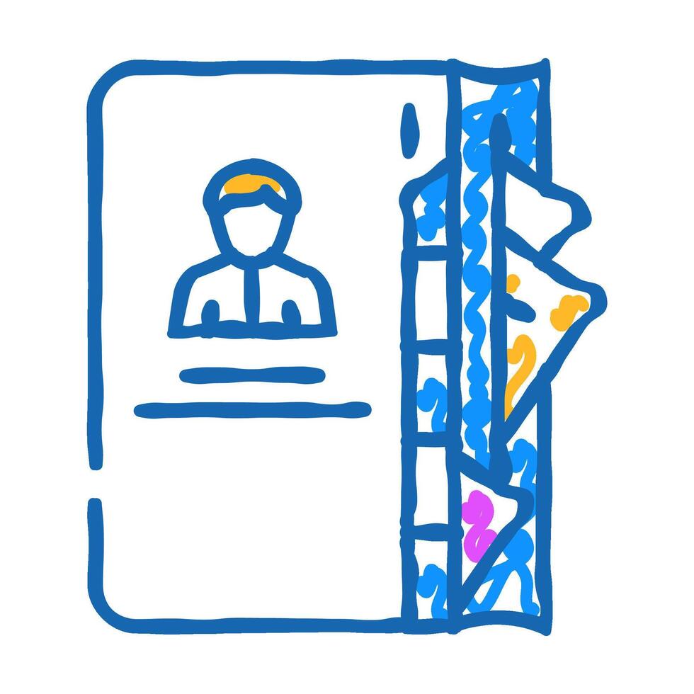 contacts notebook of business manager icon doodle illustration vector
