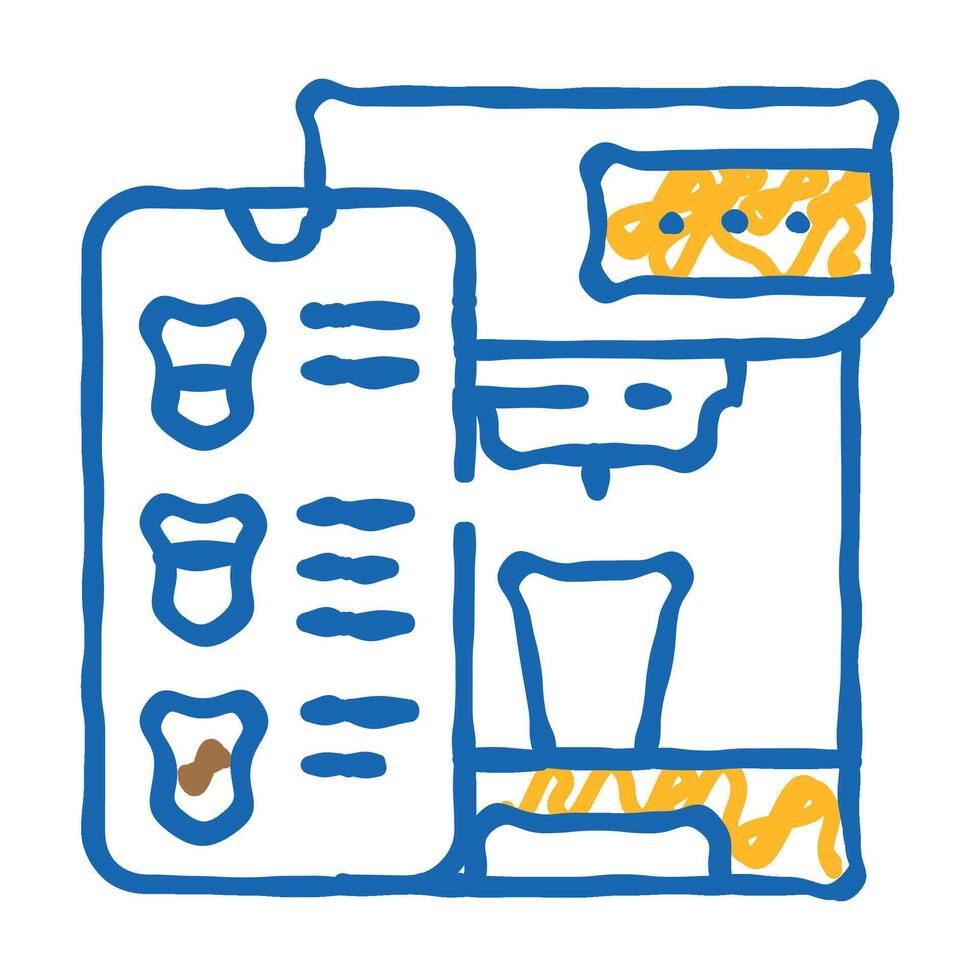 mobile phone application for control coffee machine icon doodle illustration vector