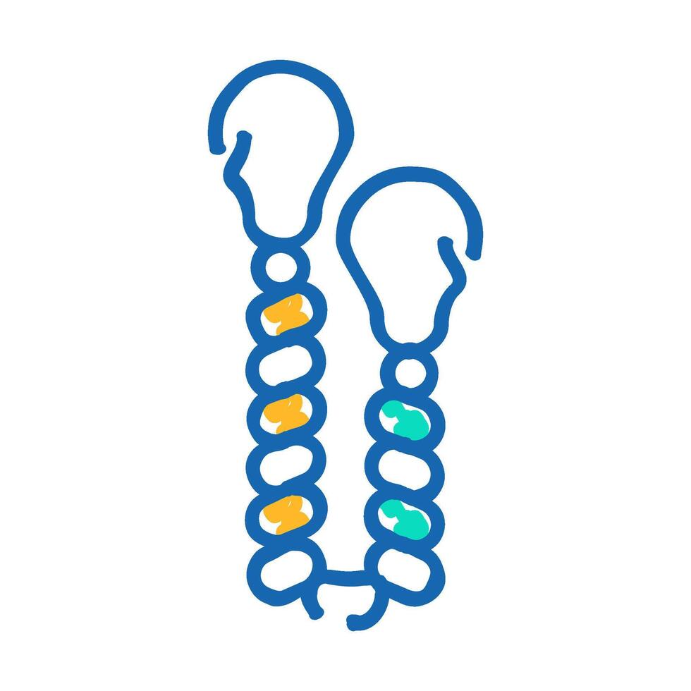 few clips and lanyards icon doodle illustration vector