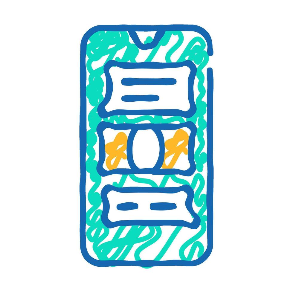 sending money icon doodle illustration vector