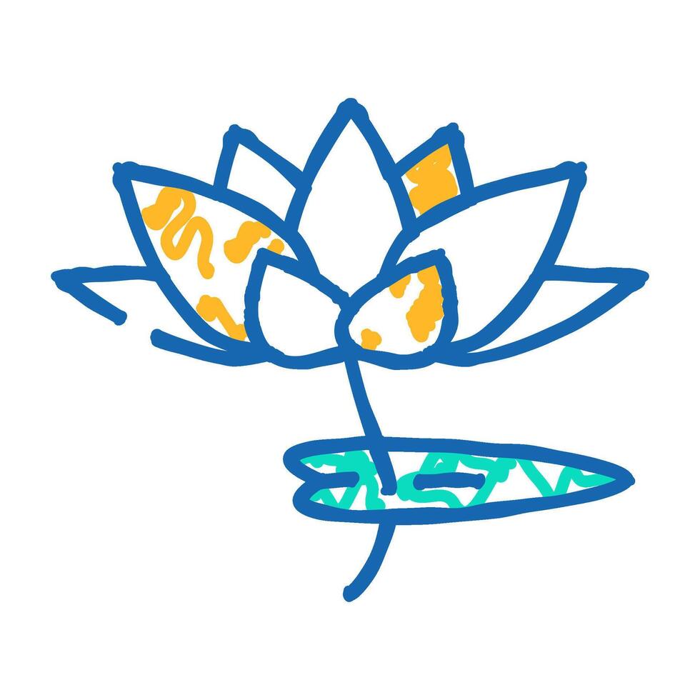 lotus flower icon doodle illustration vector