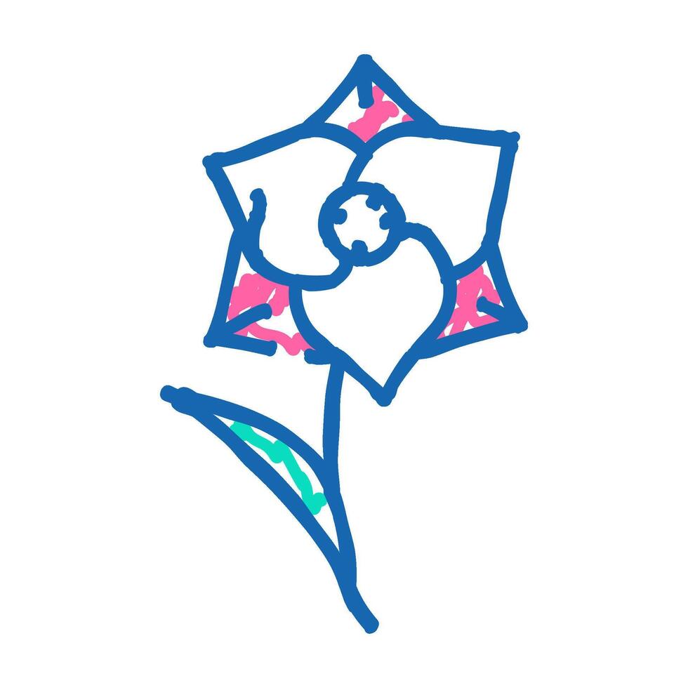 gladiolus flower icon doodle illustration vector