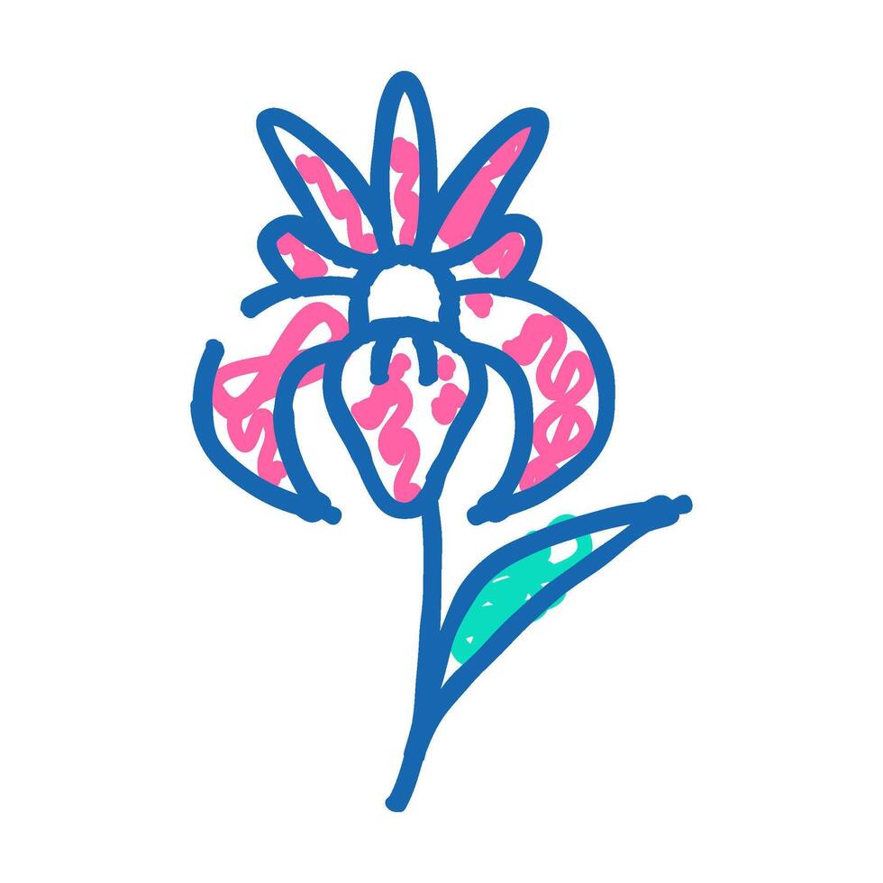 iris flower icon doodle illustration vector
