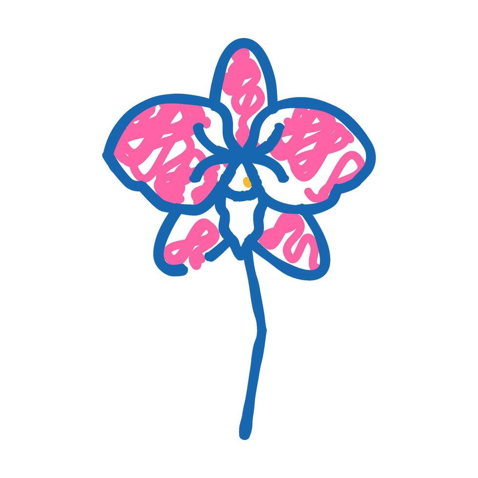 orchid aroma flower icon doodle illustration vector