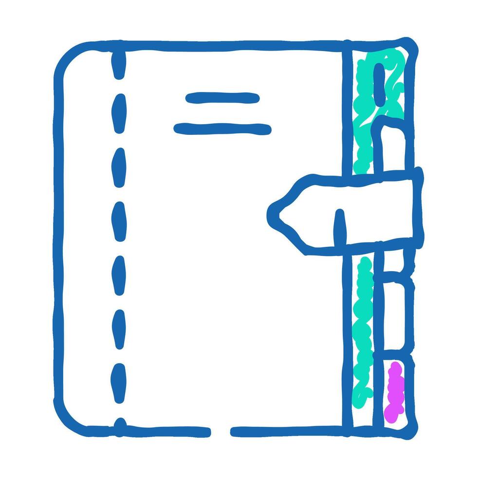 diary with separator icon doodle illustration vector