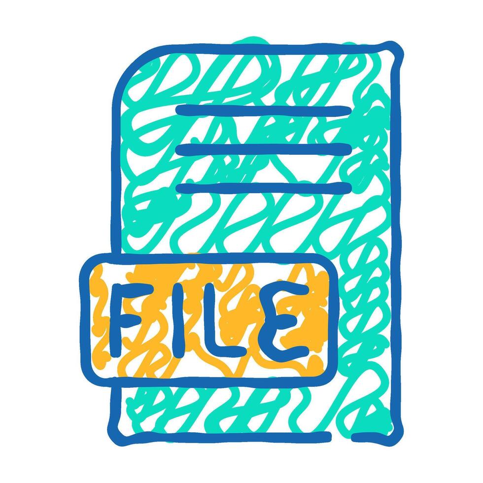 file digital document icon doodle illustration vector