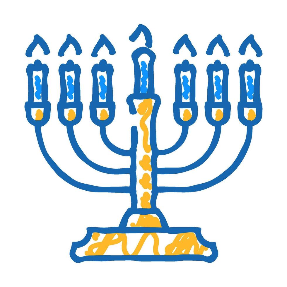 hanukkah holiday icon doodle illustration vector