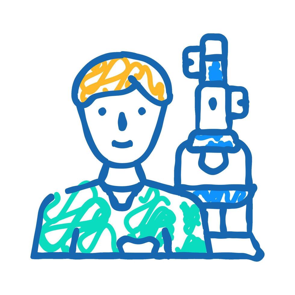 laboratory worker icon doodle illustration vector