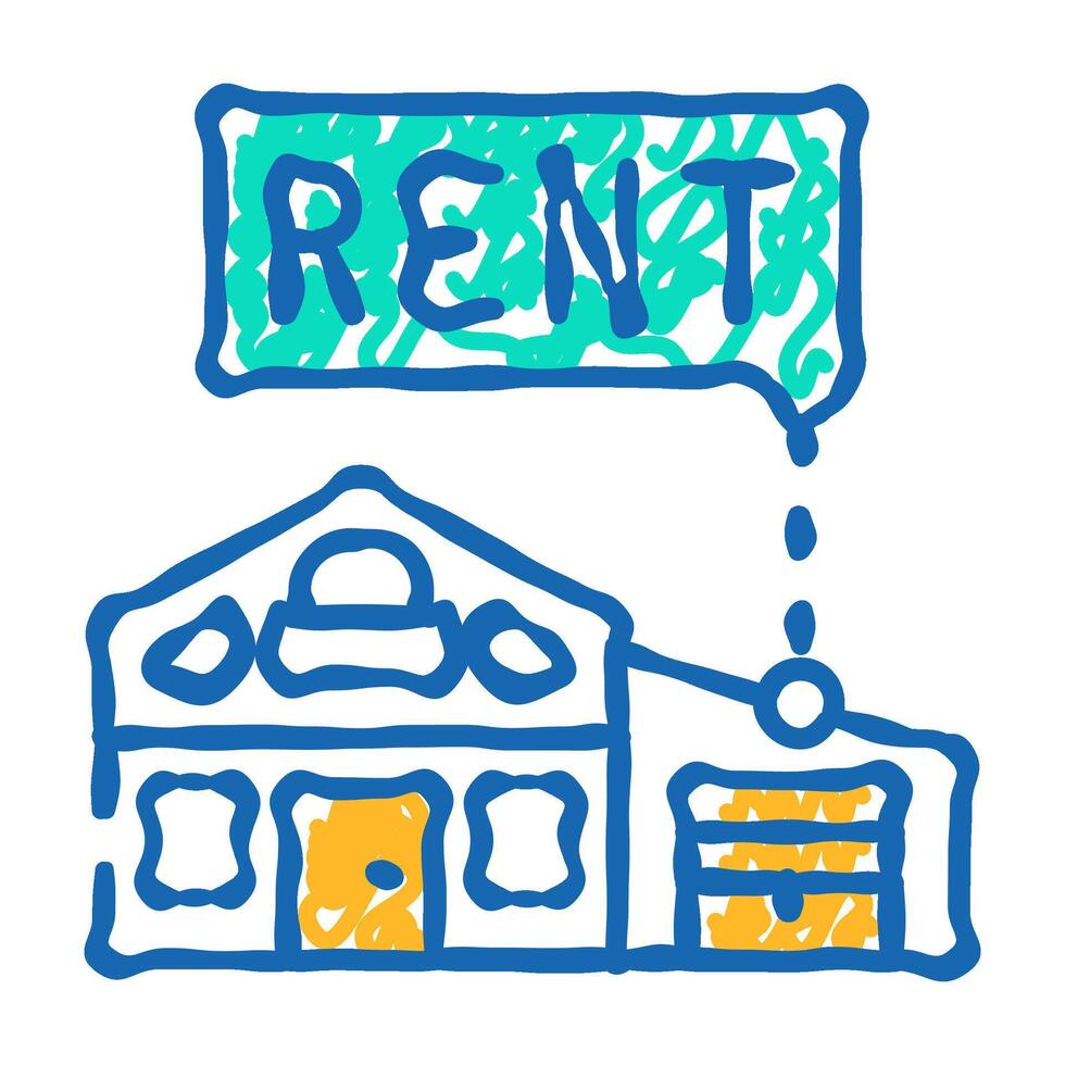 house rent icon doodle illustration vector