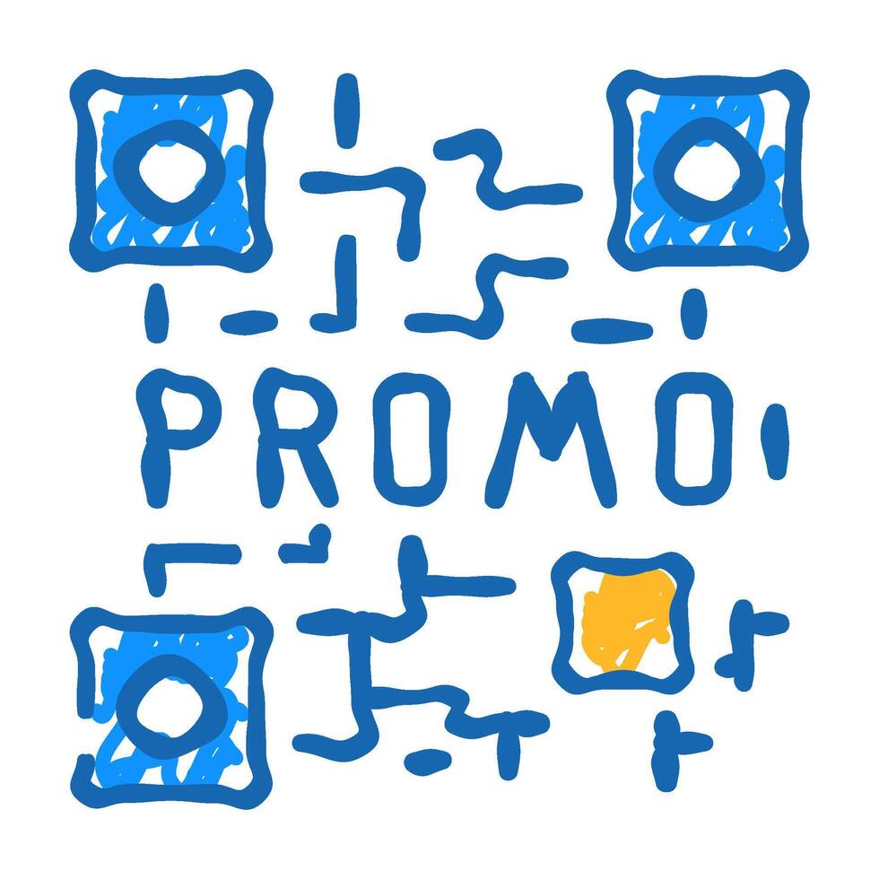 qr code icon doodle illustration vector