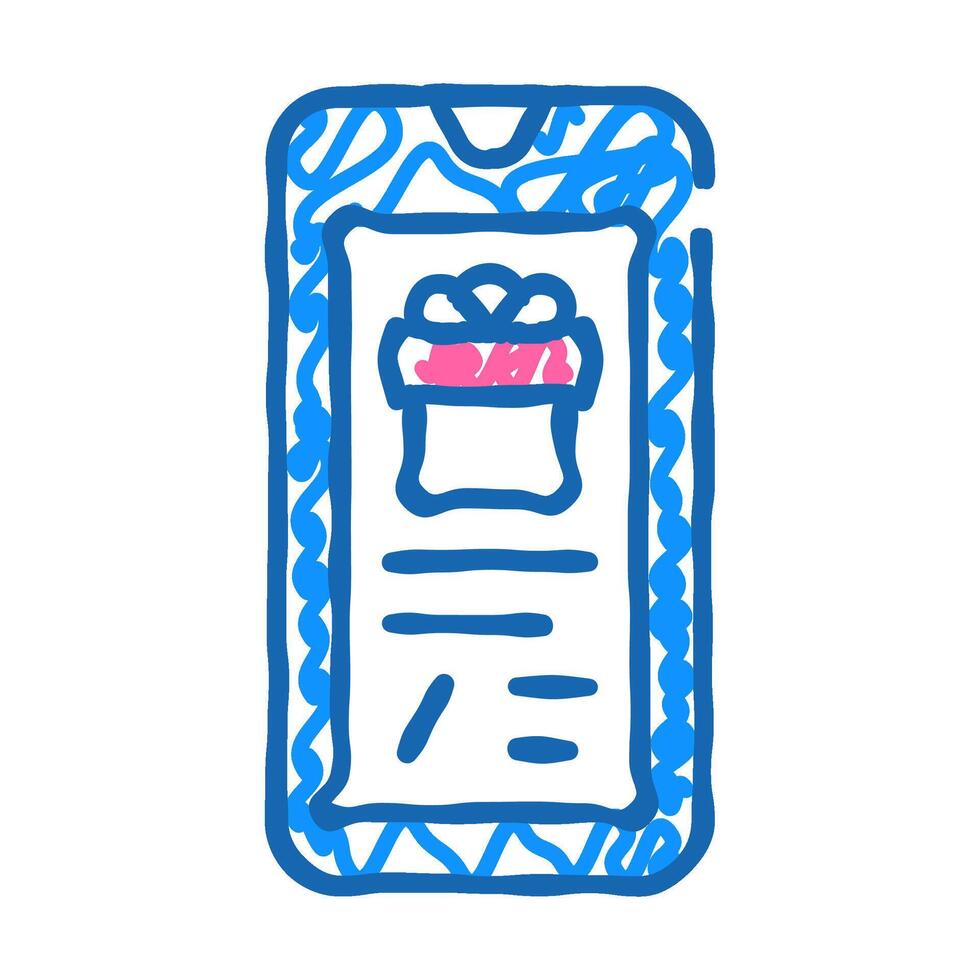 newsletter in messenger icon doodle illustration vector