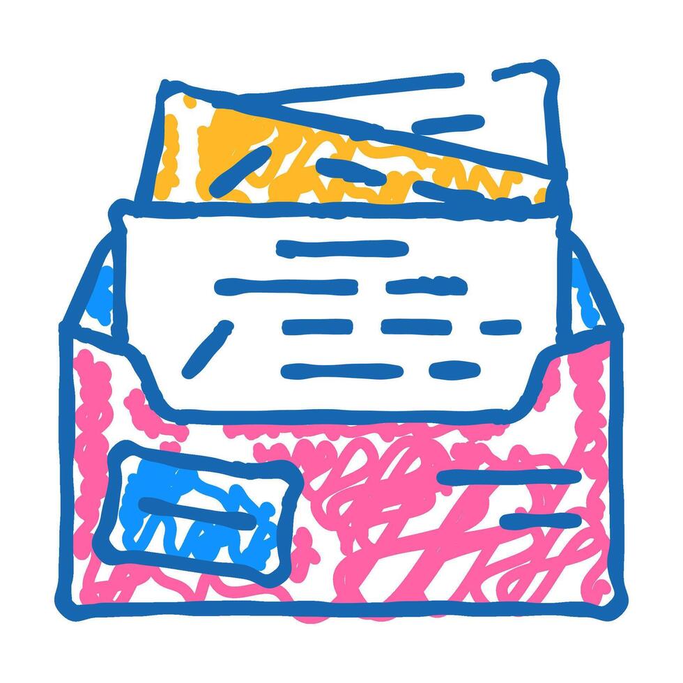 newsletter with promotion and coupon icon doodle illustration vector
