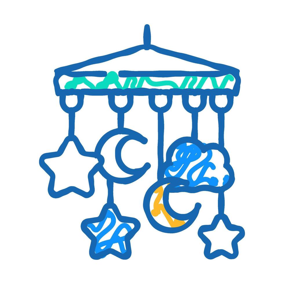 hanging toys icon doodle illustration vector