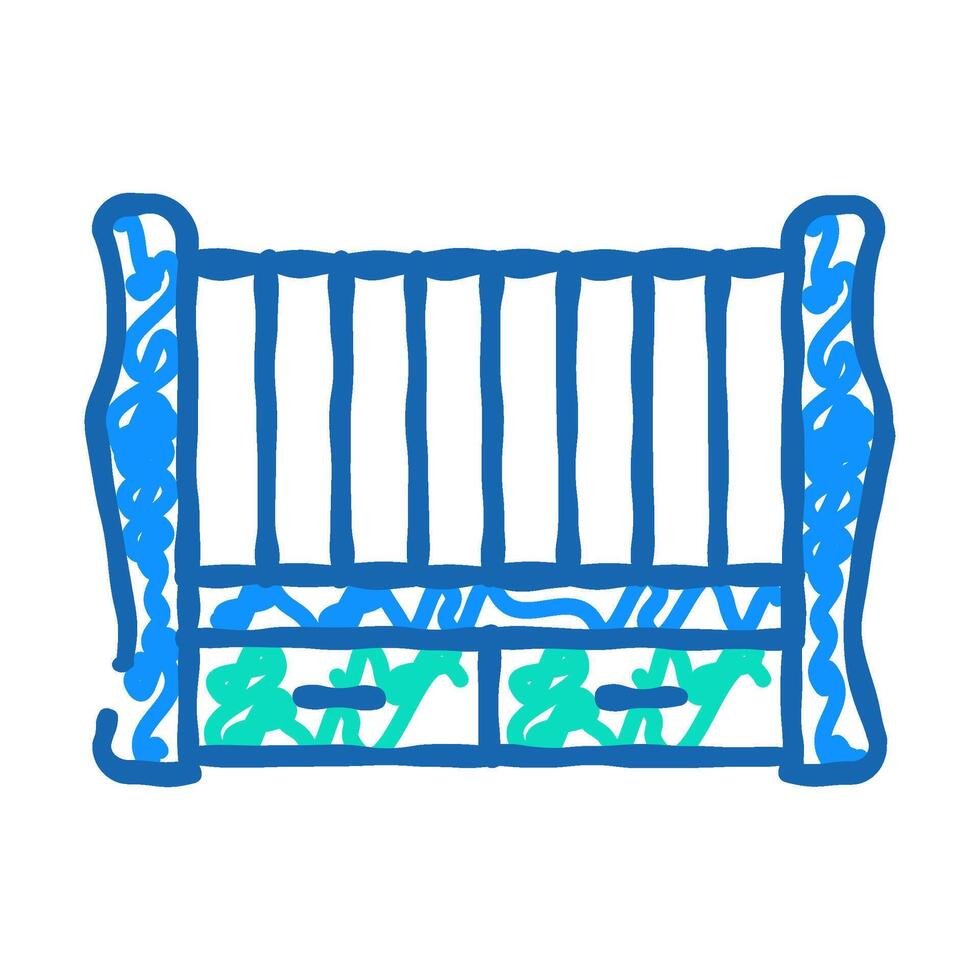 crib bed for little child icon doodle illustration vector