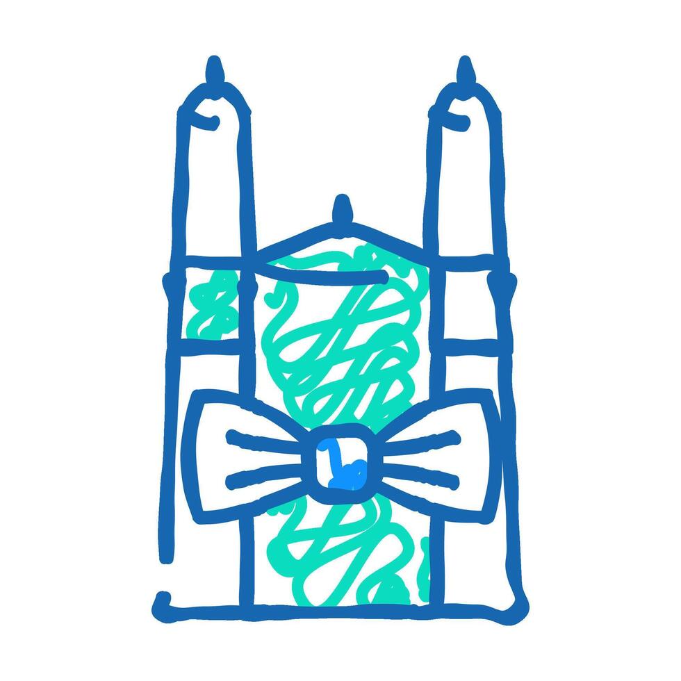 candles for groom and bride icon doodle illustration vector