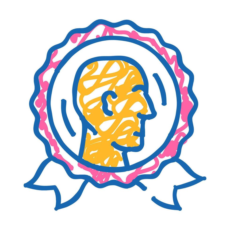medal award employee icon doodle illustration vector