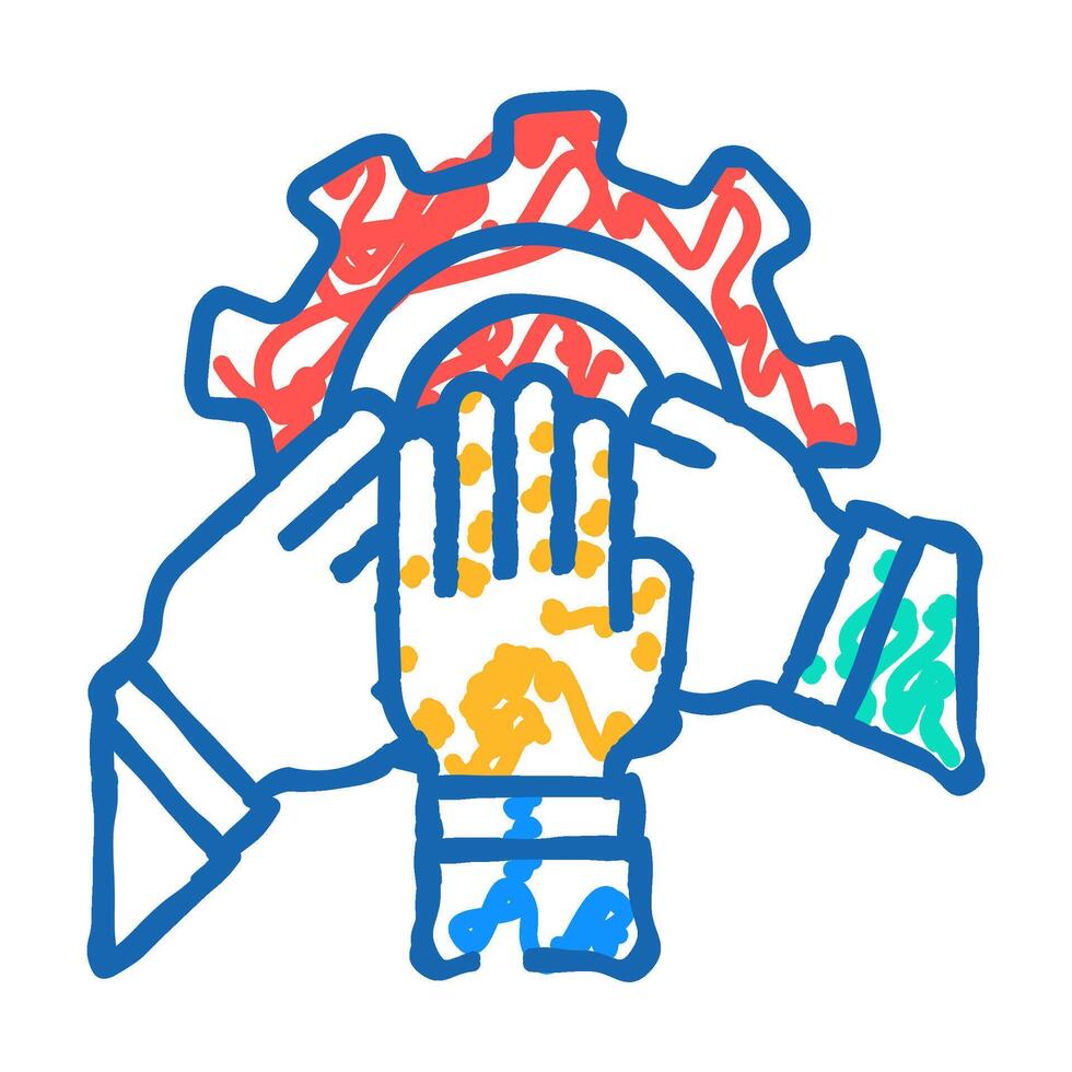 teamwork colleagues icon doodle illustration vector
