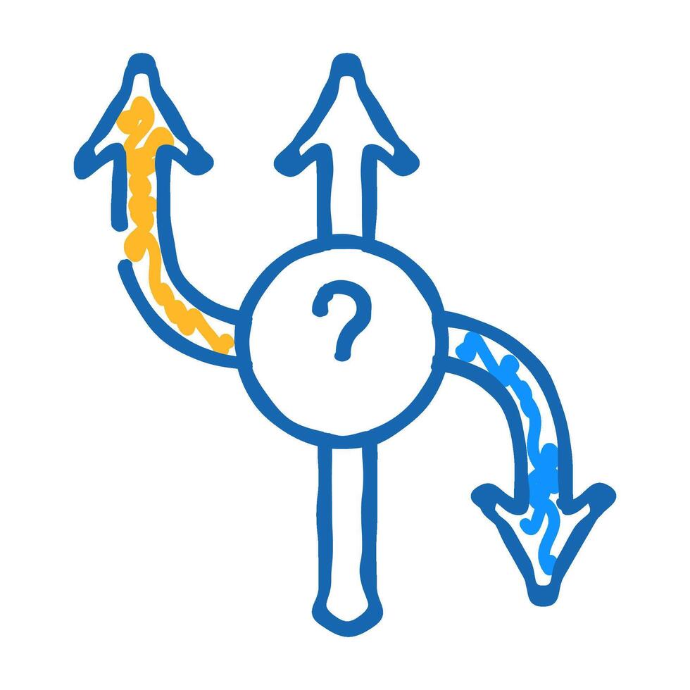 choice of direction icon doodle illustration vector