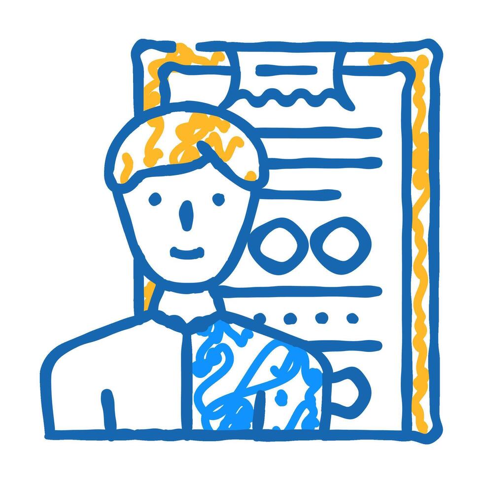 survey salesman icon doodle illustration vector