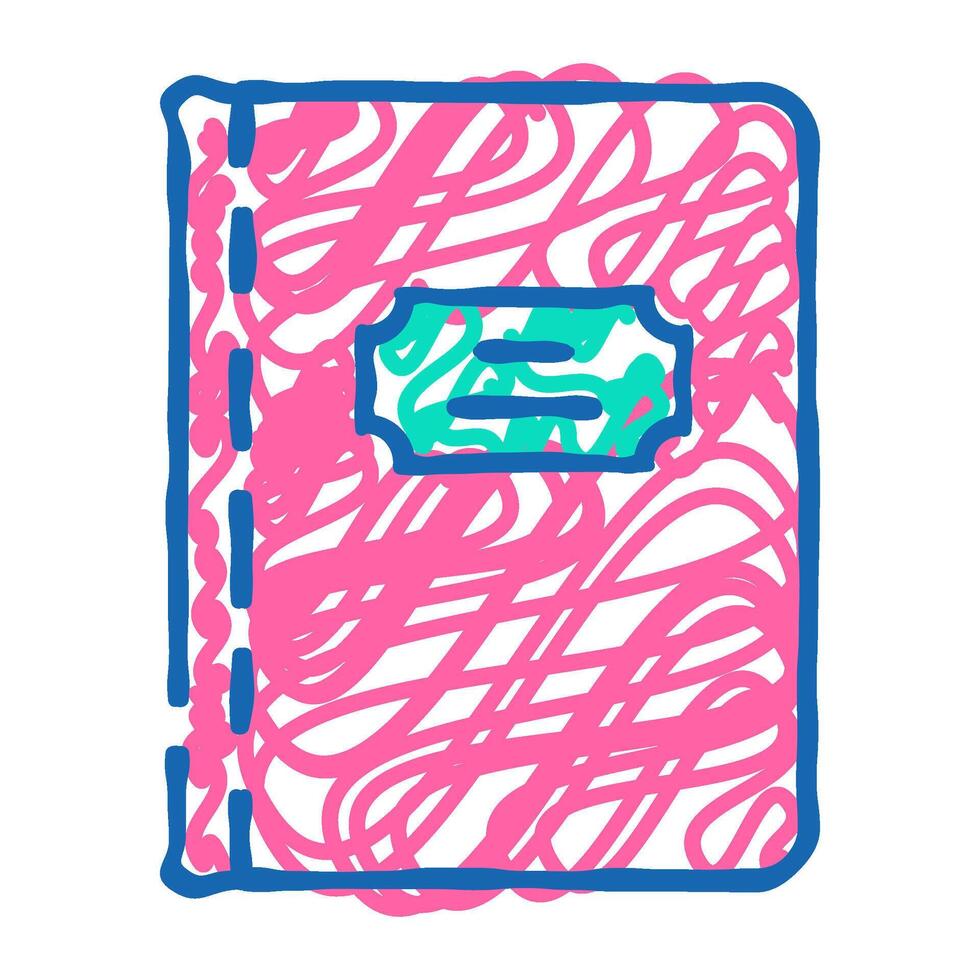 notebook for notes icon doodle illustration vector
