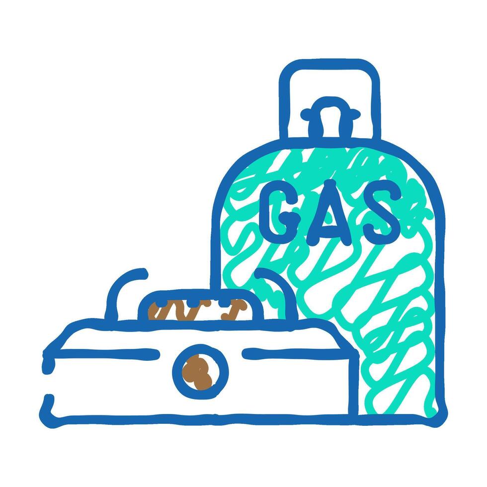 gas cooktop icon doodle illustration vector
