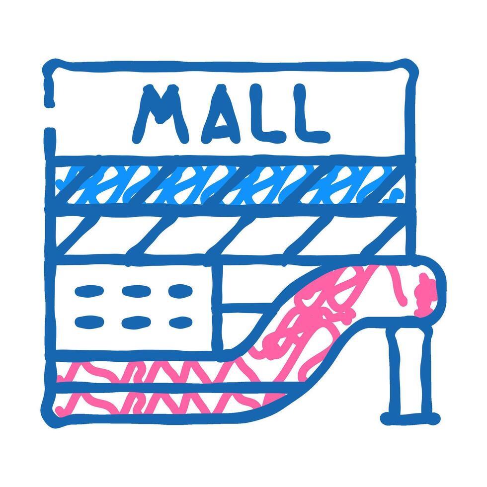 commercial center icon doodle illustration vector