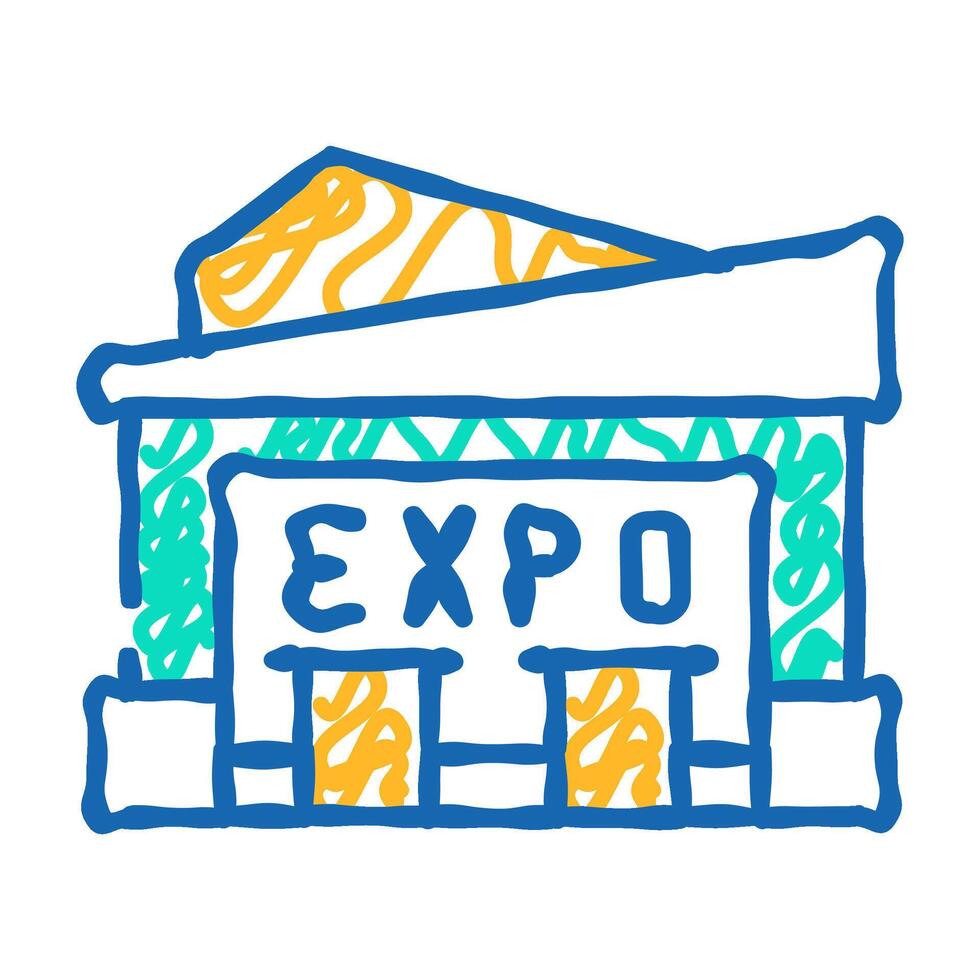 expo center icon doodle illustration vector