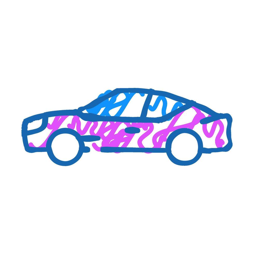 grand tourer car icon doodle illustration vector