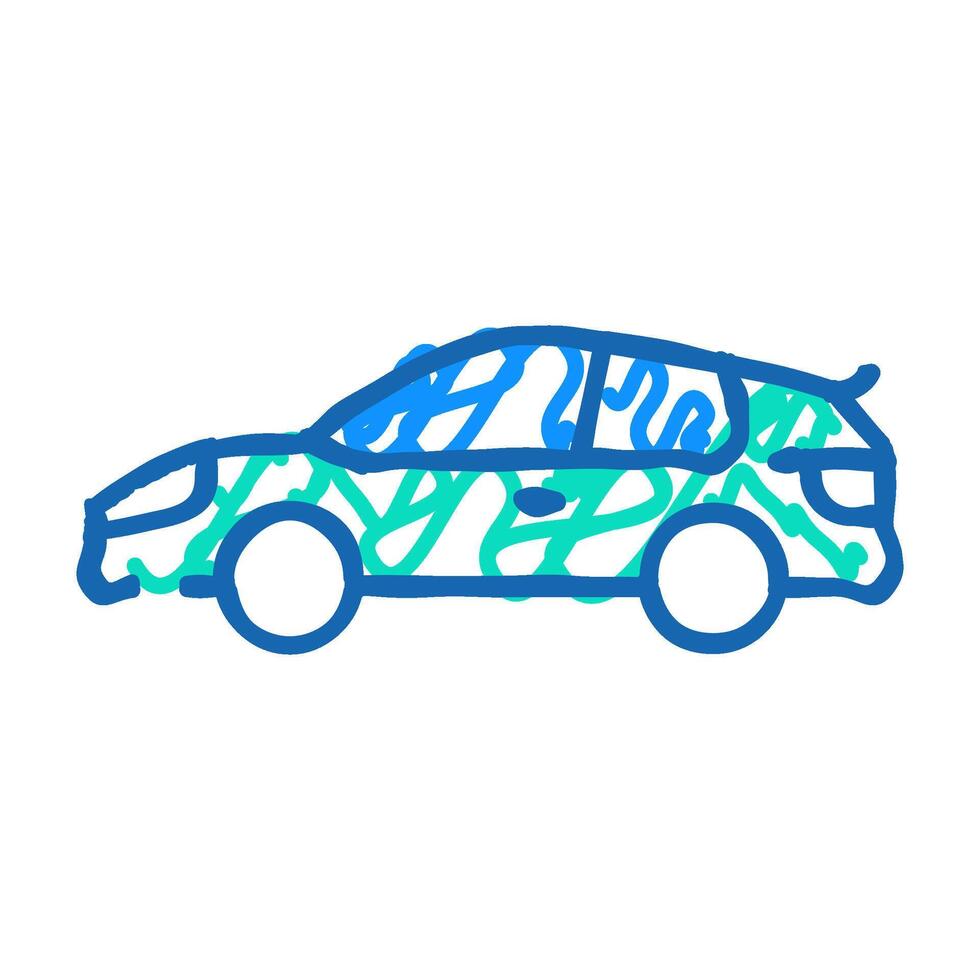 hot hatch car icon doodle illustration vector
