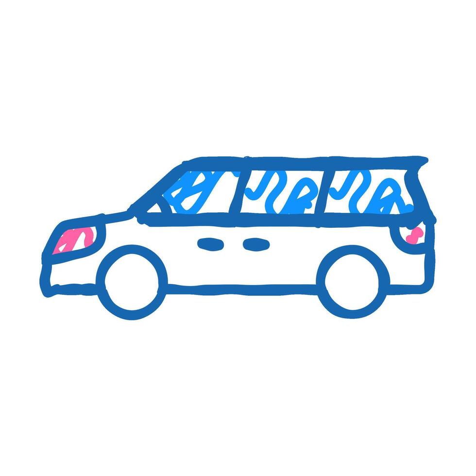 mpv minivan transport icon doodle illustration vector