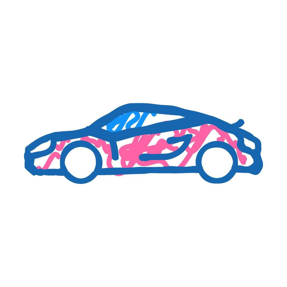 sportscar high speed transport icon doodle illustration vector