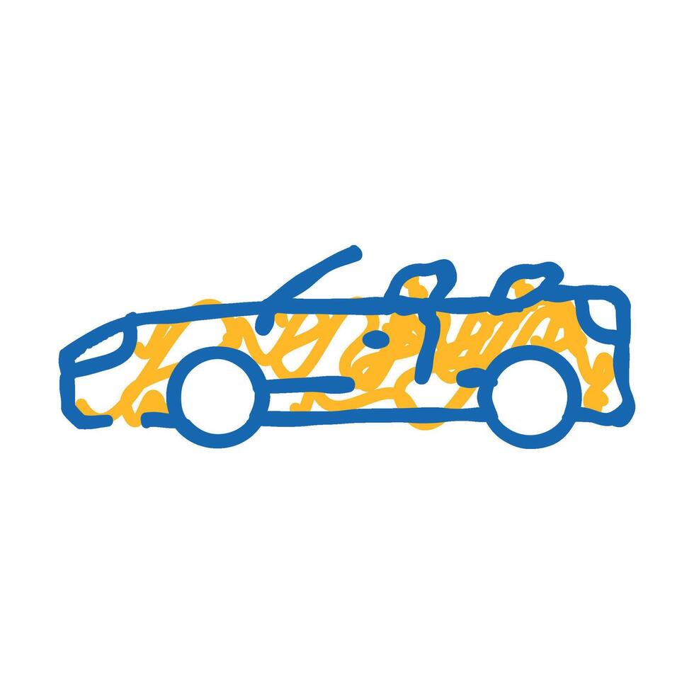 convertible cabriolet car icon doodle illustration vector
