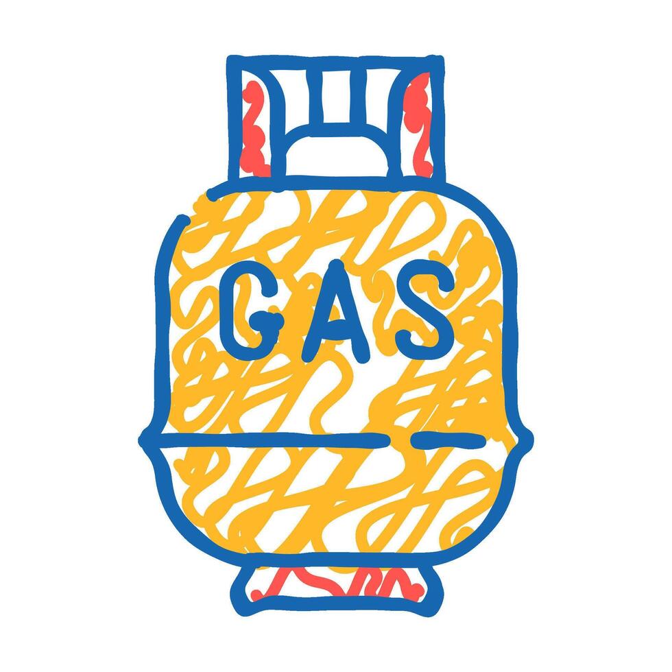gas cylinder icon doodle illustration vector