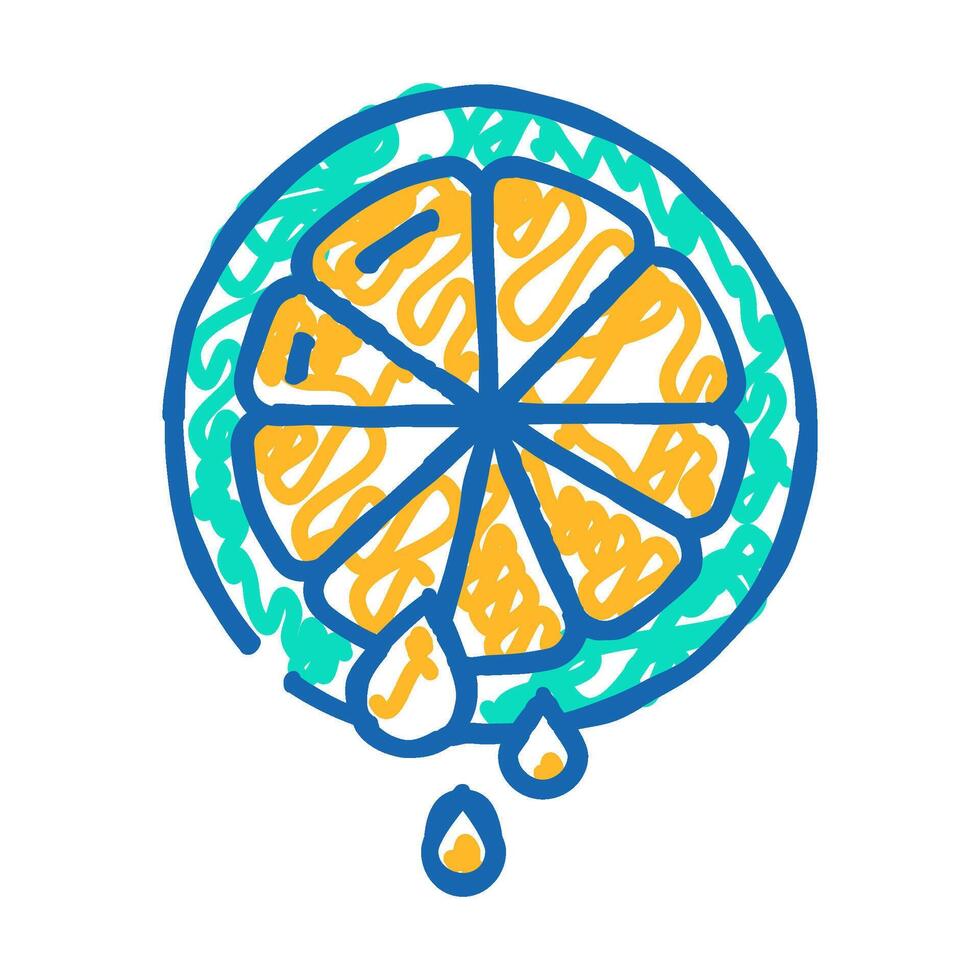 lemon juice add icon doodle illustration vector