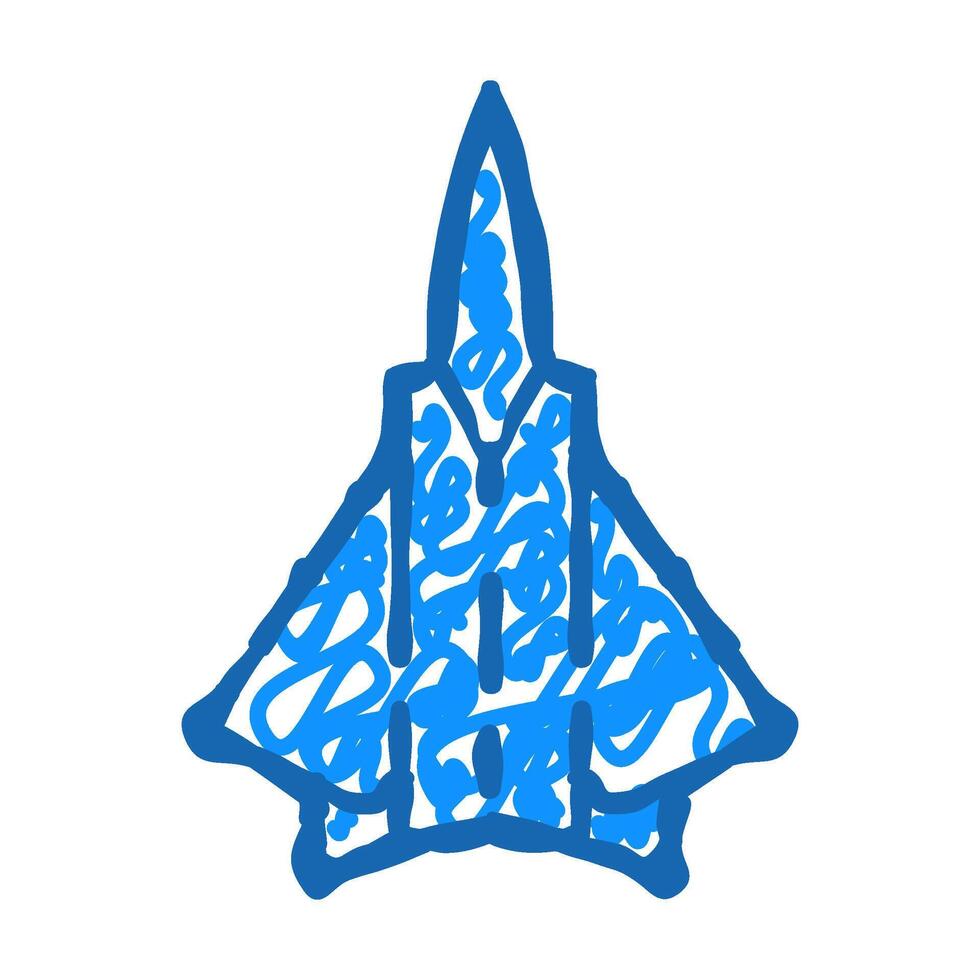 fighter airplane icon doodle illustration vector