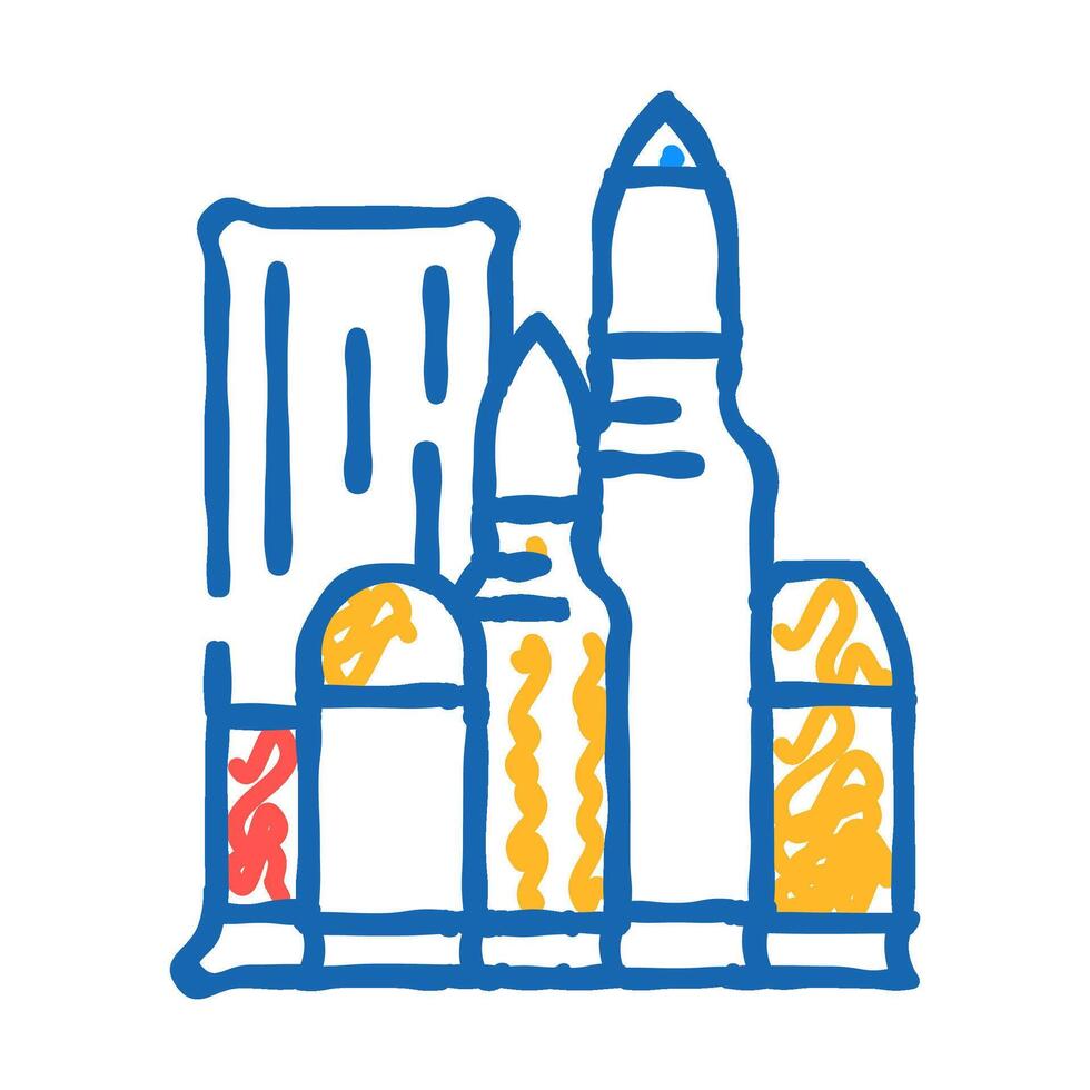 bullet set for gun icon doodle illustration vector