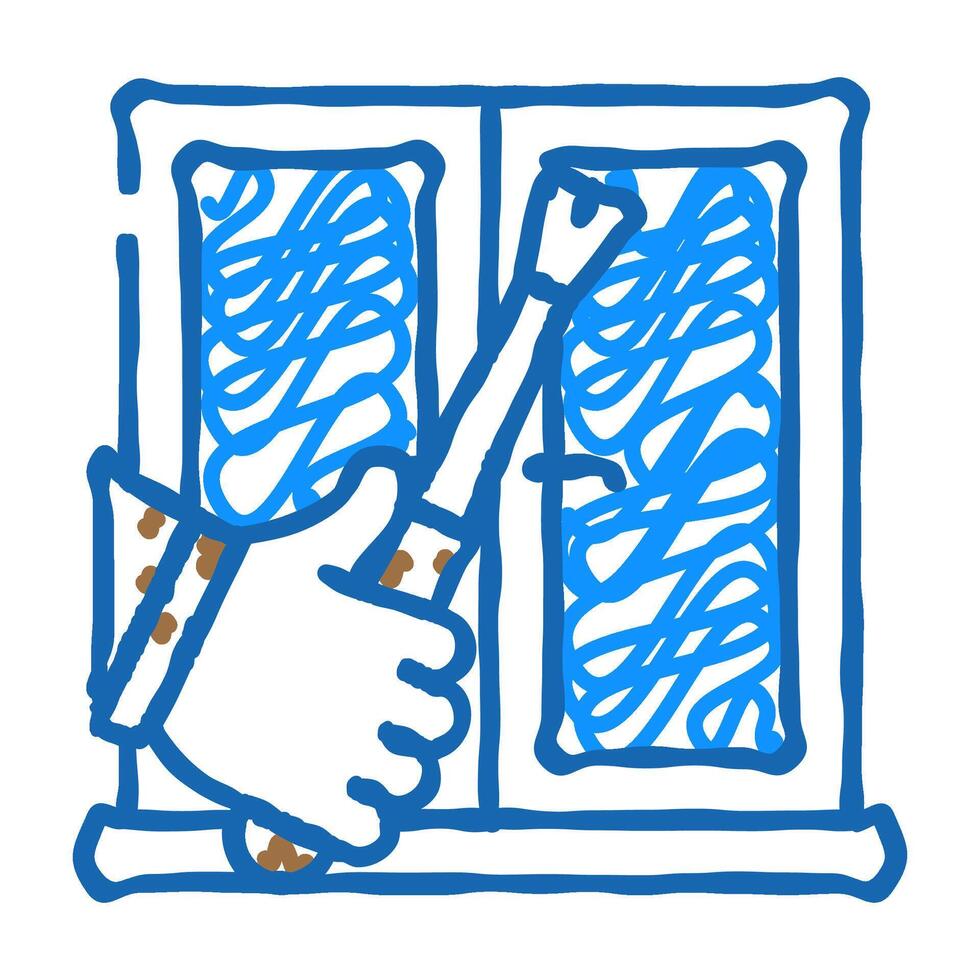window frame repair icon doodle illustration vector