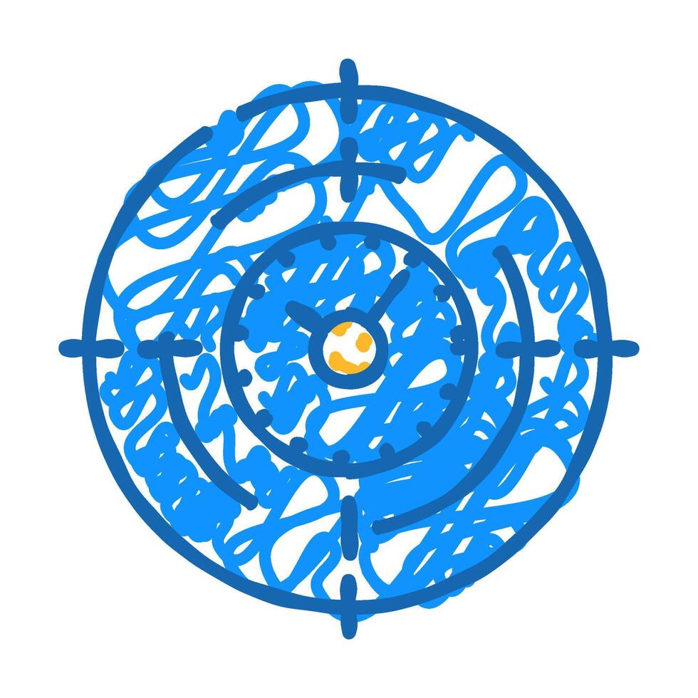 target of time management icon doodle illustration vector