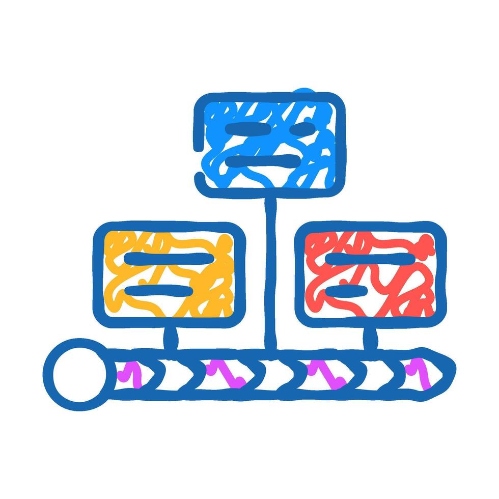 timeline management icon doodle illustration vector