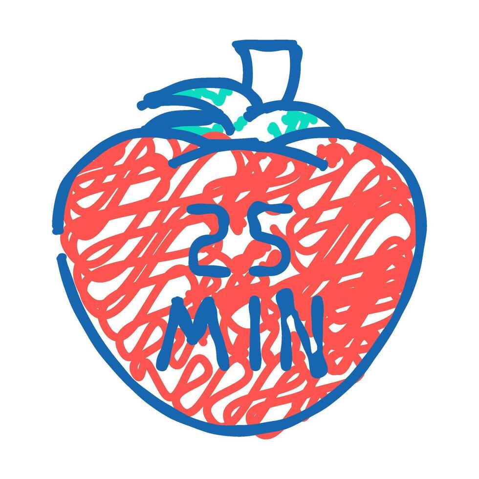 pomodoro system icon doodle illustration vector