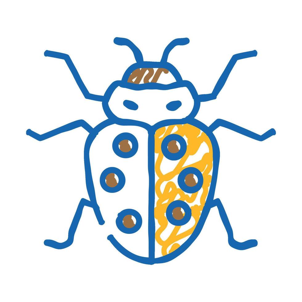 ladybug insect icon doodle illustration vector