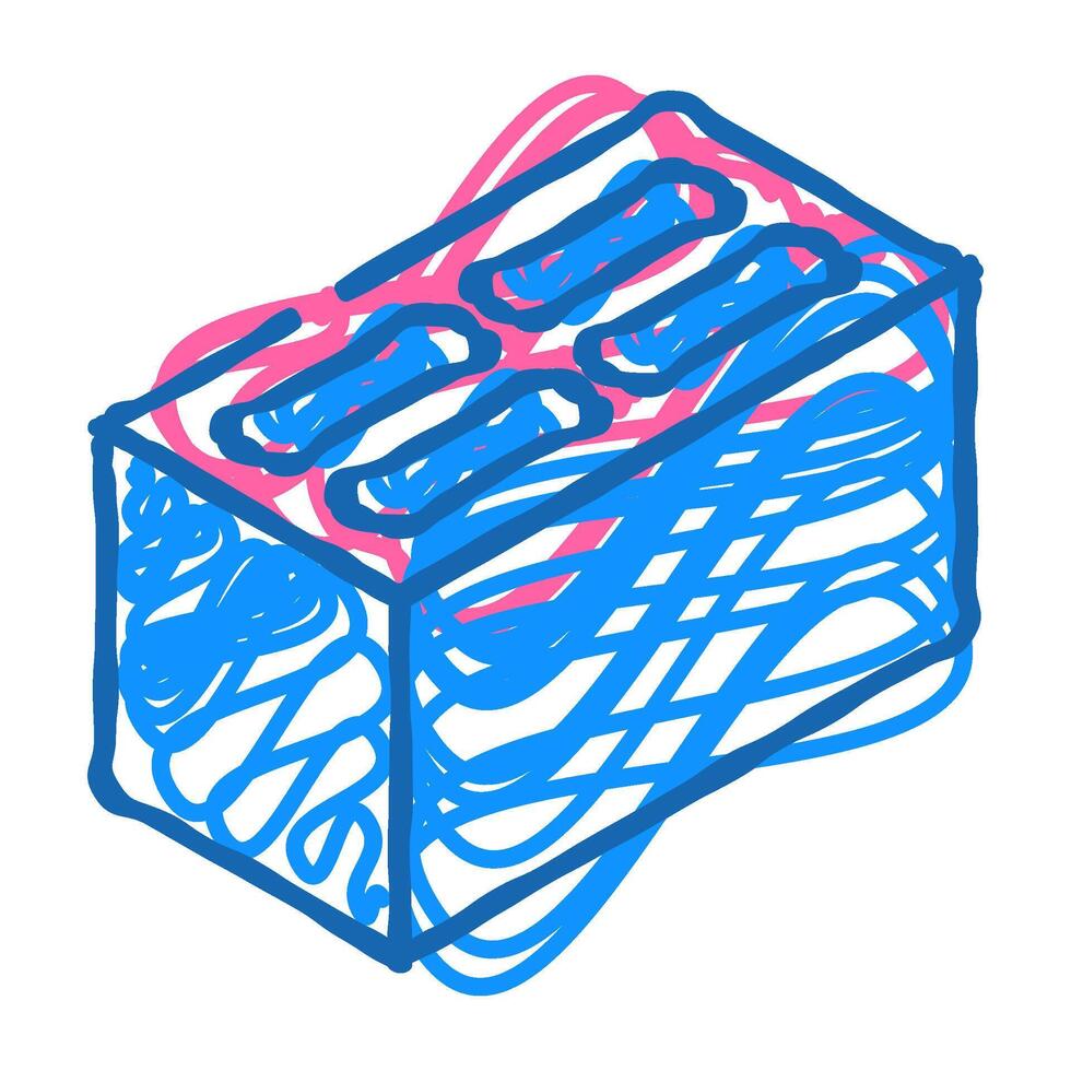 cement block icon doodle illustration vector