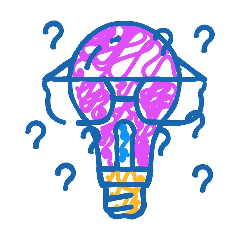 think light bulb icon doodle illustration vector
