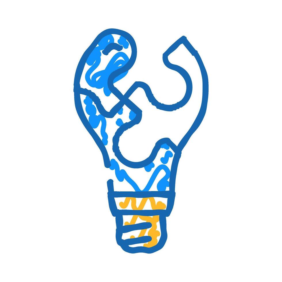 solution light bulb icon doodle illustration vector